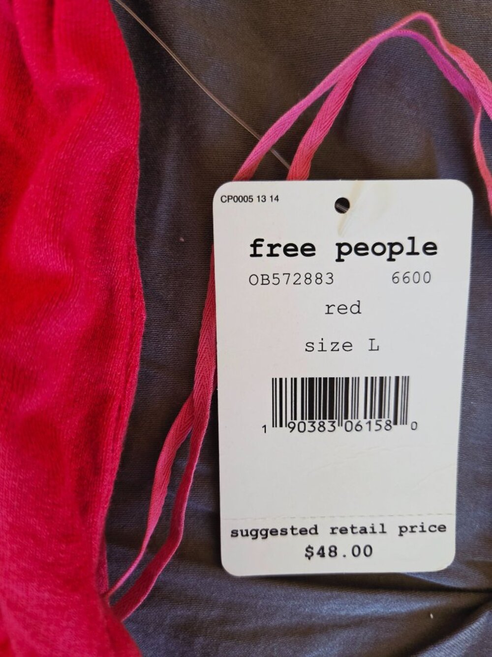 Free People Heat Wave Sleeveless Peplum Top We The Free Red Size L NWT - Picture 5 of 8